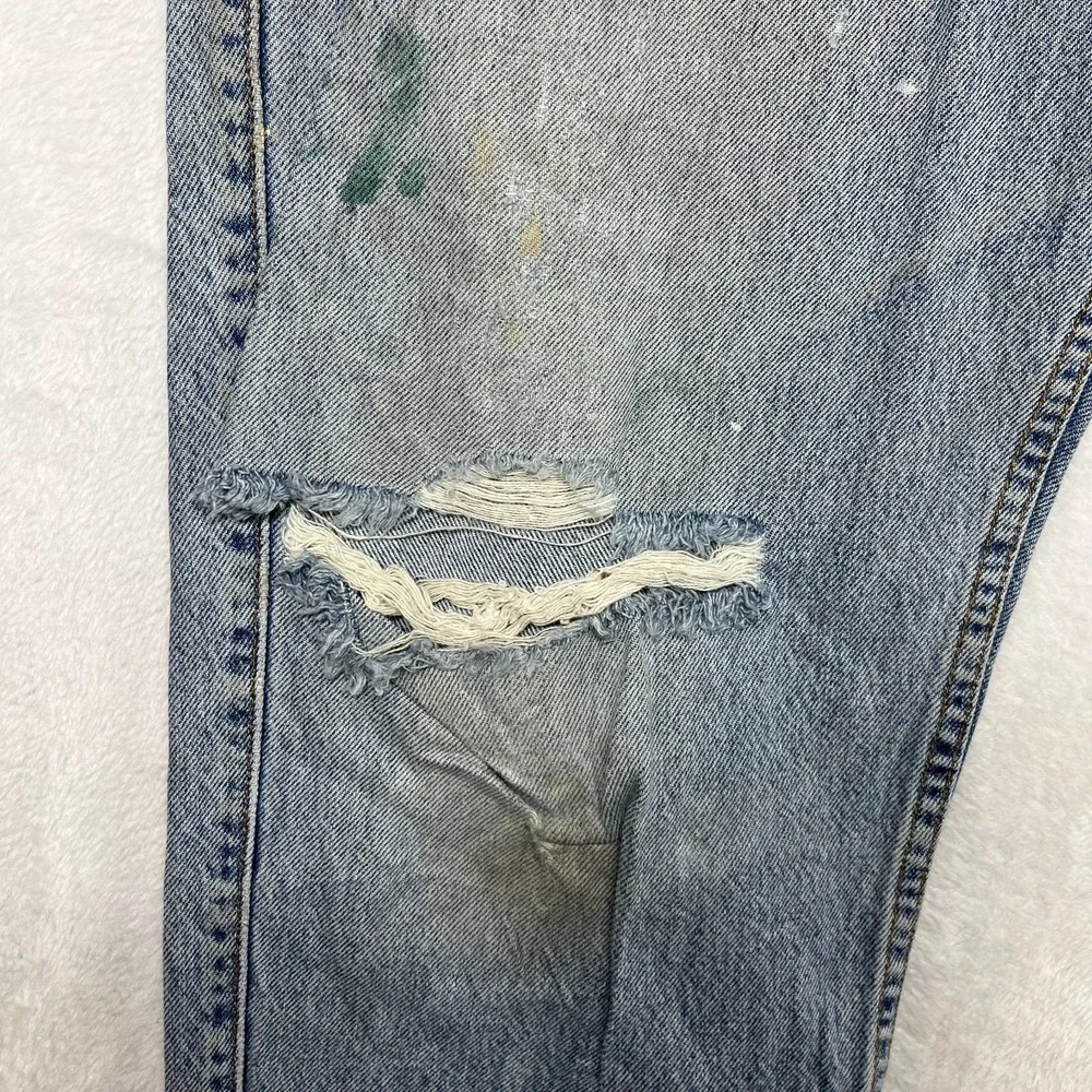Levi's Strauss Signature 545 Loose Fit Jeans Men's Blue Denim Distressed - 35X31